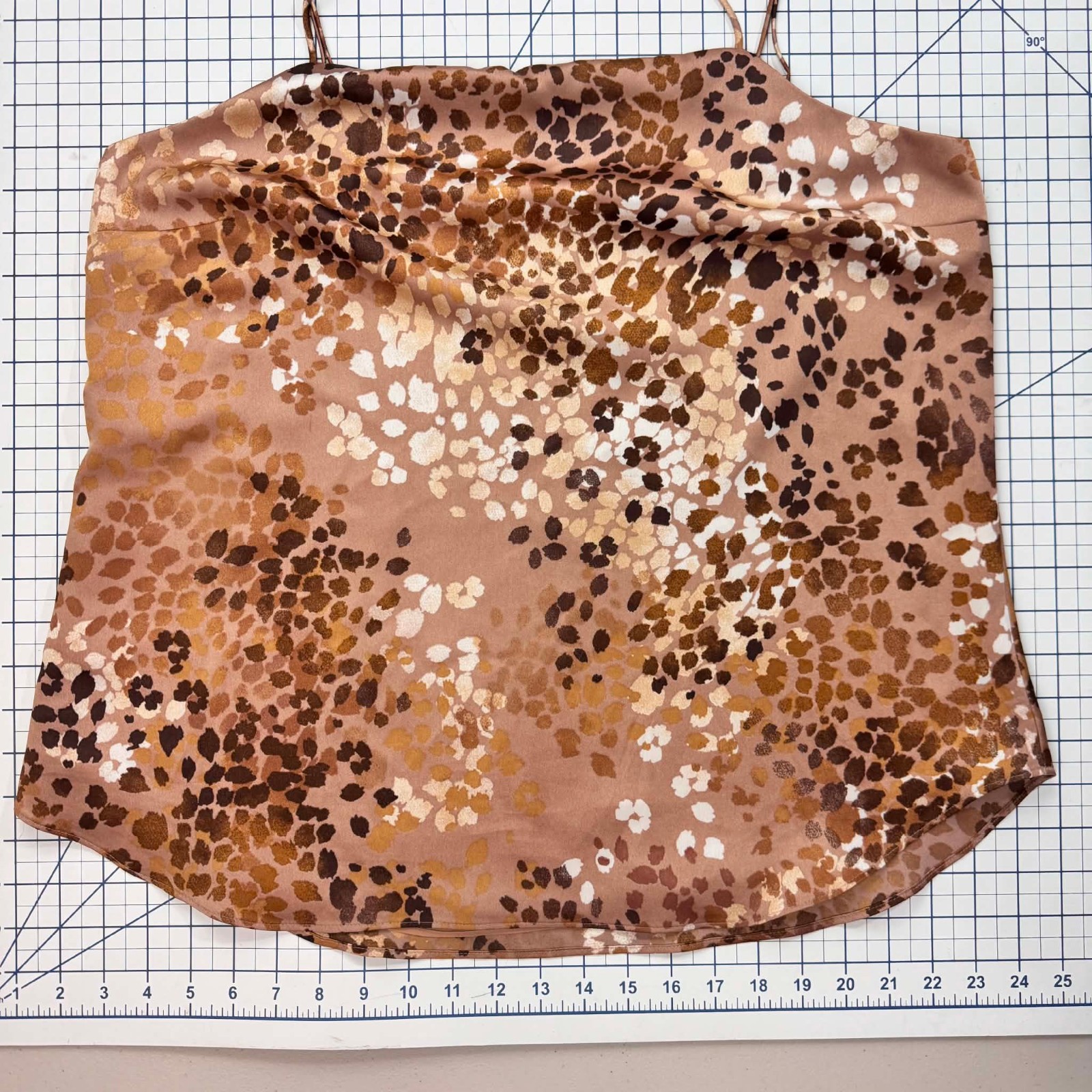 Ann Taylor Women’s Animal Print Satin Cami Tank Top Adjustable Spaghetti Straps