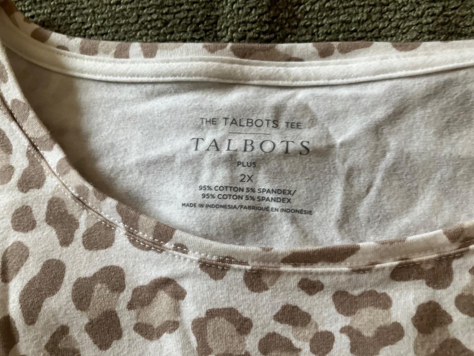NWT Talbot’s Alluring Leopard Crewneck Tee Size 2x Current Season!