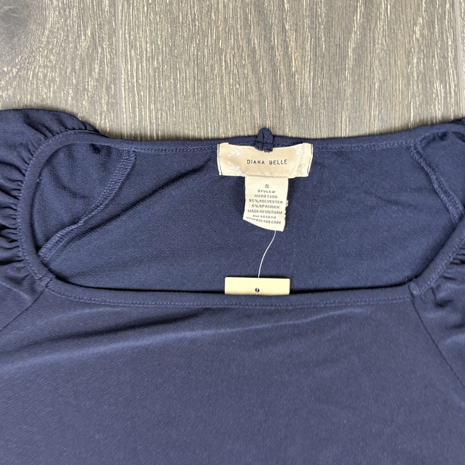 Navy Blue Short Sleeve Top. Small By Diana Belle