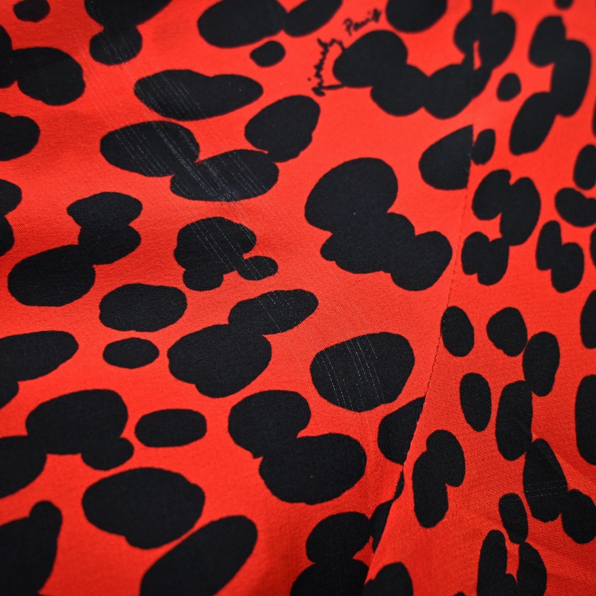 Givenchy Paris Red Black Animal Print Silk Top Size 38 Approx US 6