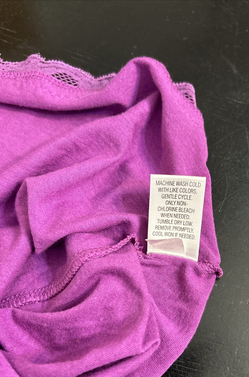 Elle Women Y2K Lace Trim Must Have Preppy Cami Size Large Purple 90s Classic