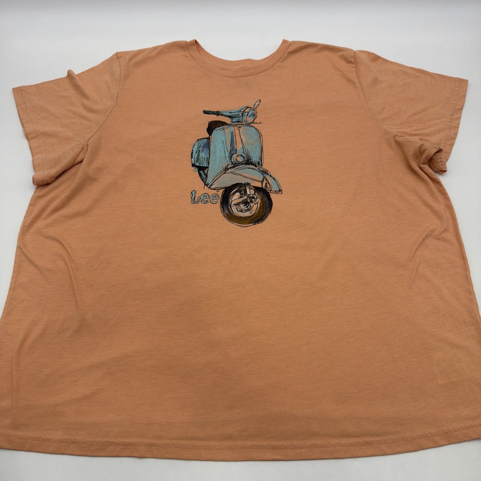 Lee T-shirt Women Size 3XL Orange Graphic Print Logo .#46505