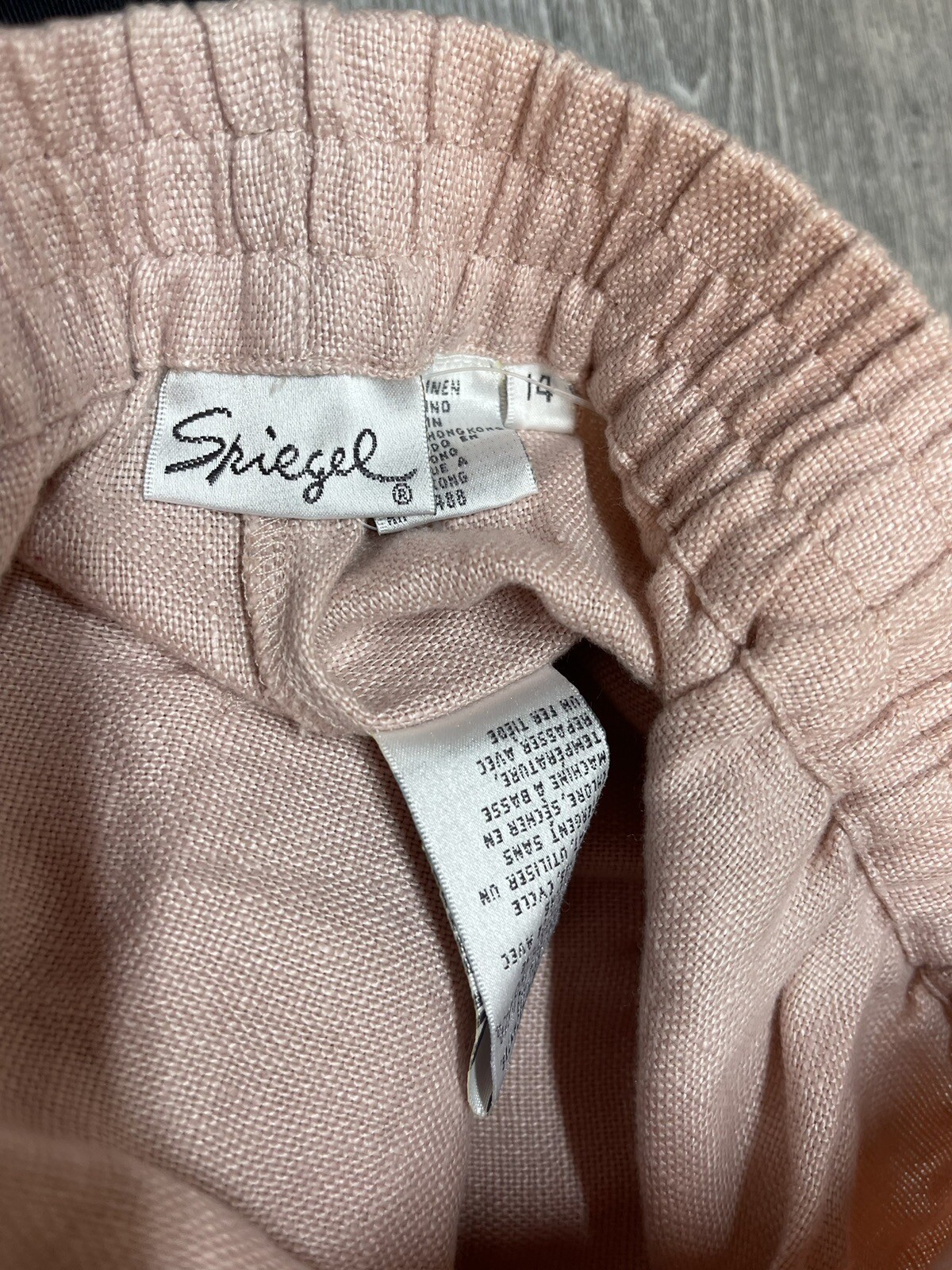 Spiegel Women’s Linen Light Pink Top Jacket & Pants Size 14 EUC Beautiful