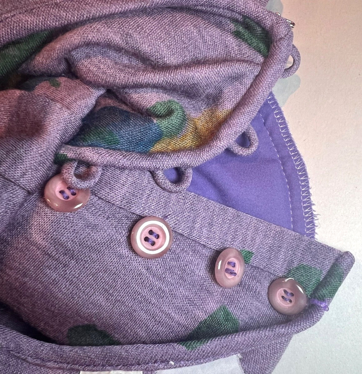 VTG 80s Emanuel UNGARO PARALLELE Lavender Heather Wool Jersey Top Size 6, ITALY