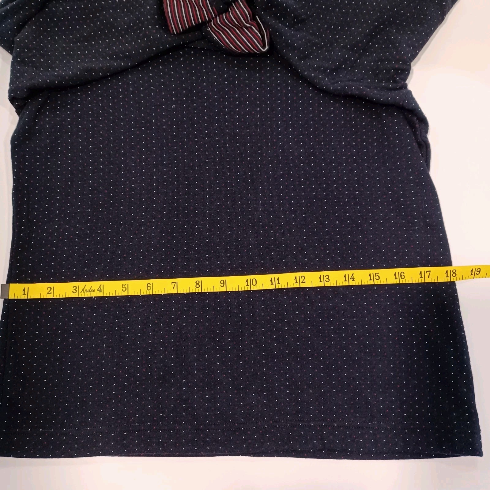 Womans Christopher Banks Shirt Black Red White Dots Size Small 3/4 sleeves