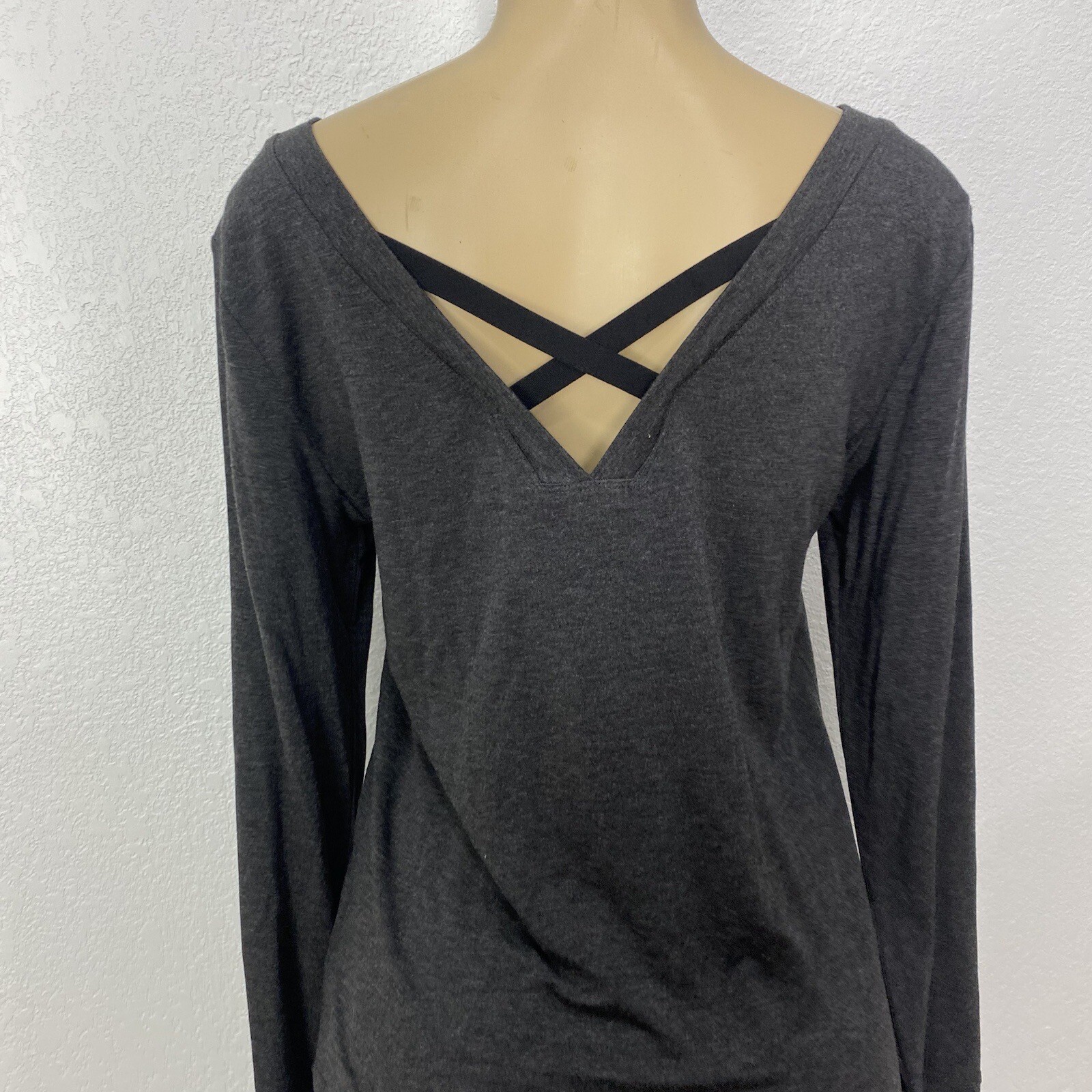 Cabi Style 4007 Gray Long Sleeve Tunic Tee Shirt Womens Size S Casual Top