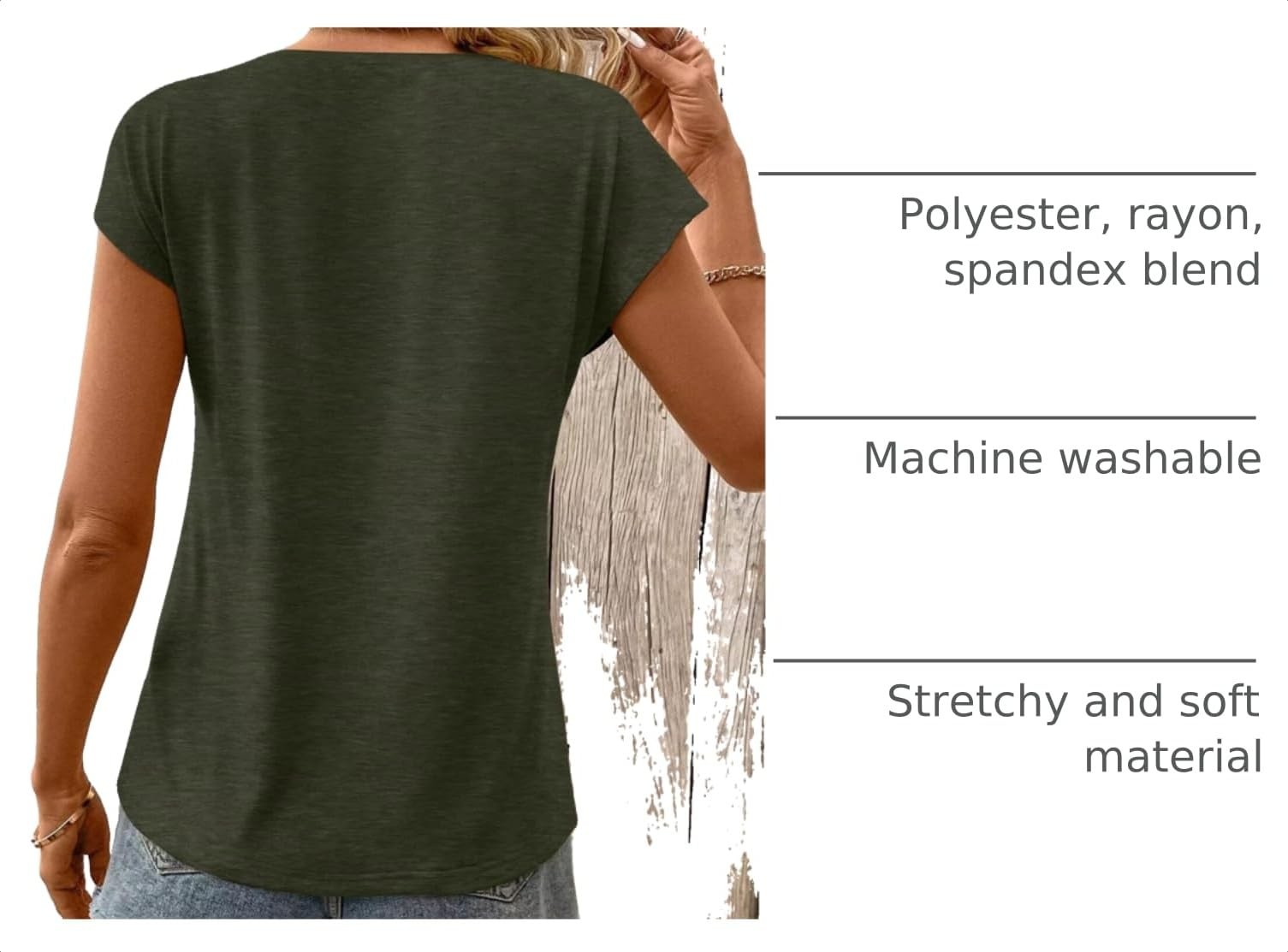 3 Pack Womens Cap Sleeve Summer Tops V Neck T Shirts Basic Tees