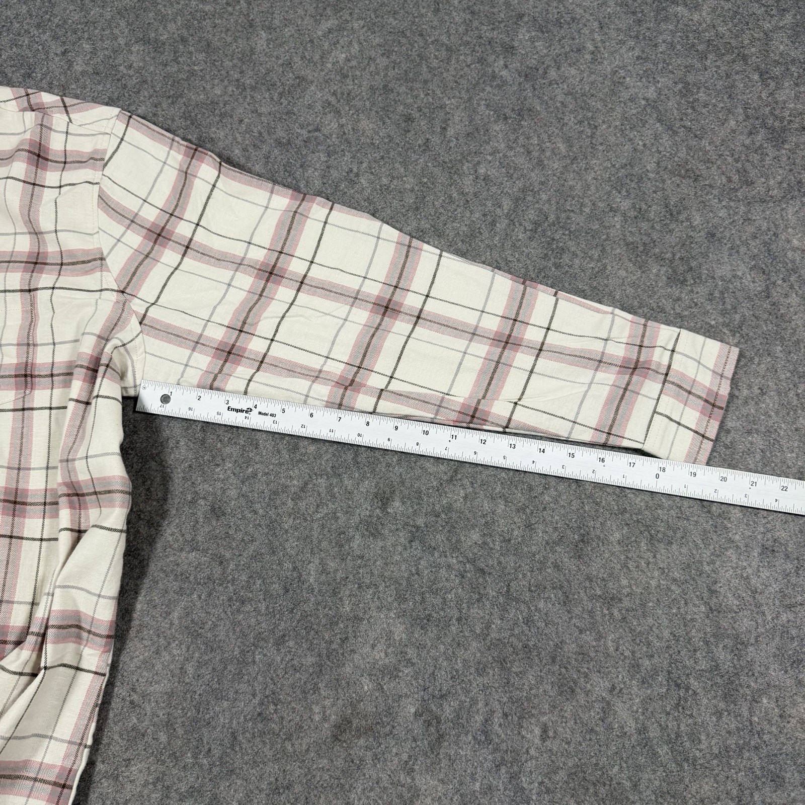 Weatherproof Vintage Stretch Button-Up Flannel Shirt Women’s Sz XXL Beige Plaid