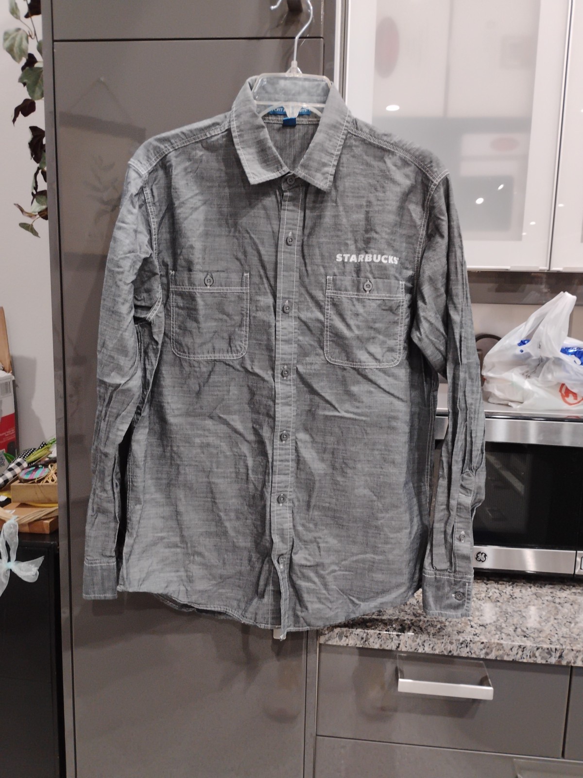 Starbucks Button Up Shirt | Women’s Size Medium | Charcoal Grey | Port Authority
