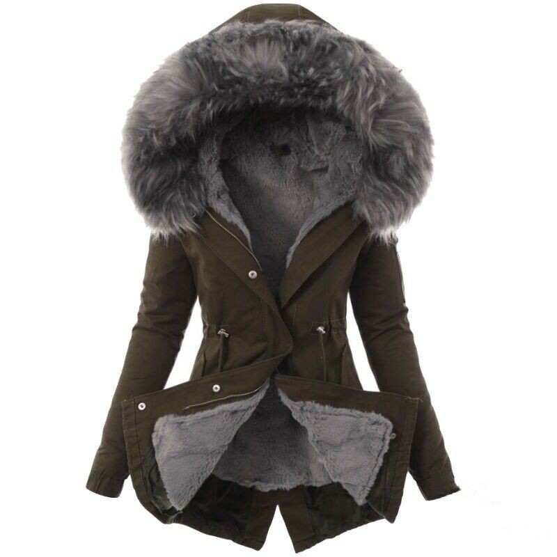Women’s Thick Winter Warm Fur Hooded Long Coat Jacket Parka Outwear Puffer Coat