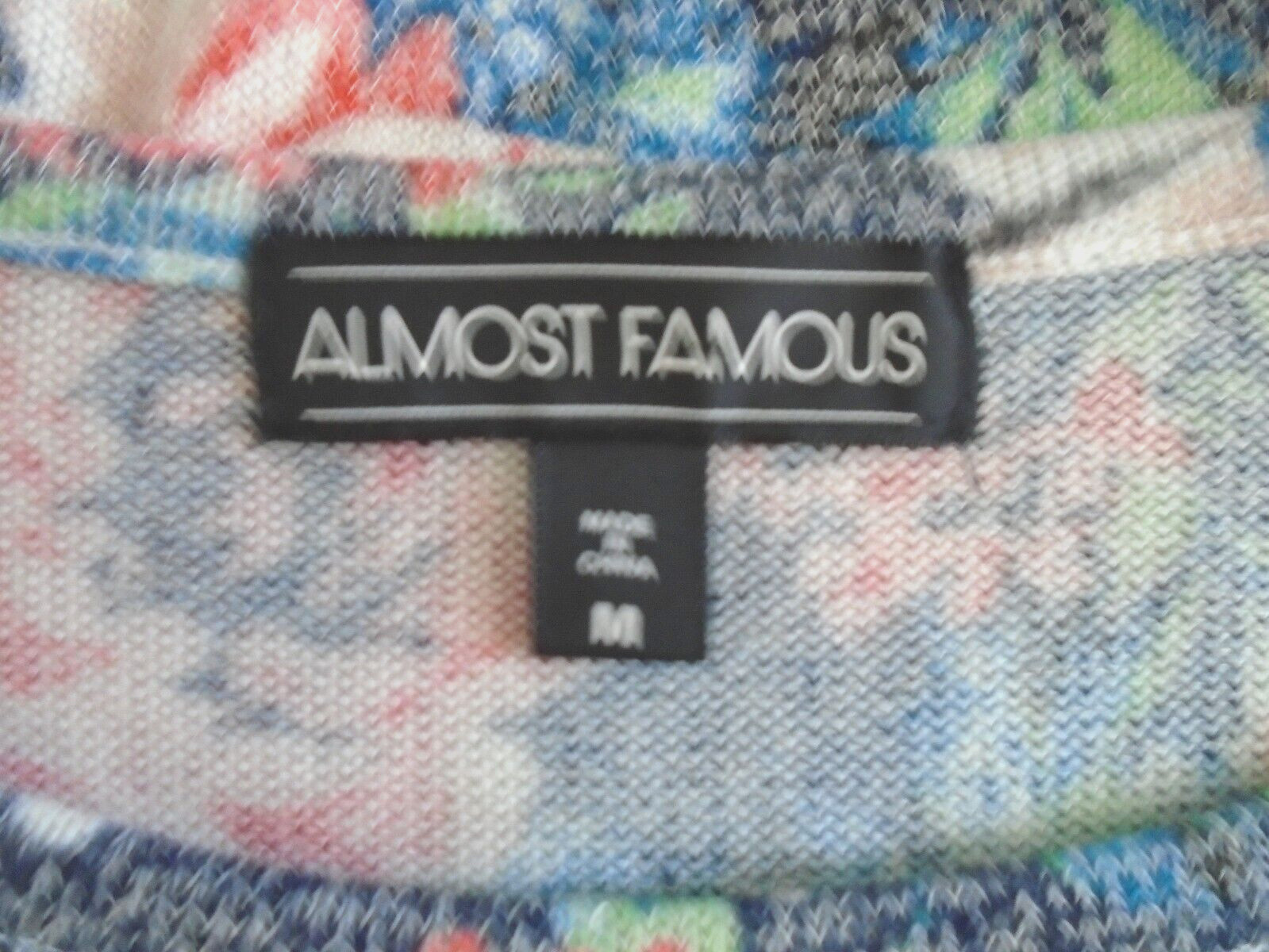 Almost Famous Polyester Rayon Blend Soft Colors Top 3/4 Sleeve Size M New w/ Tag