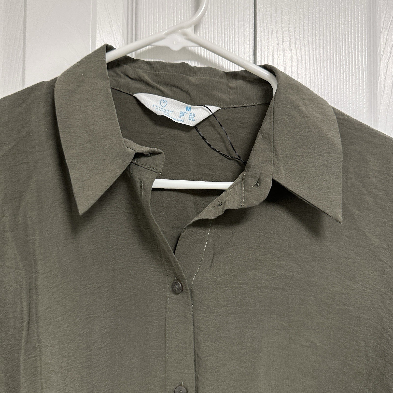 Primark Dark Gray Long Sleeve Button up modal/polyester Womens Shirt M