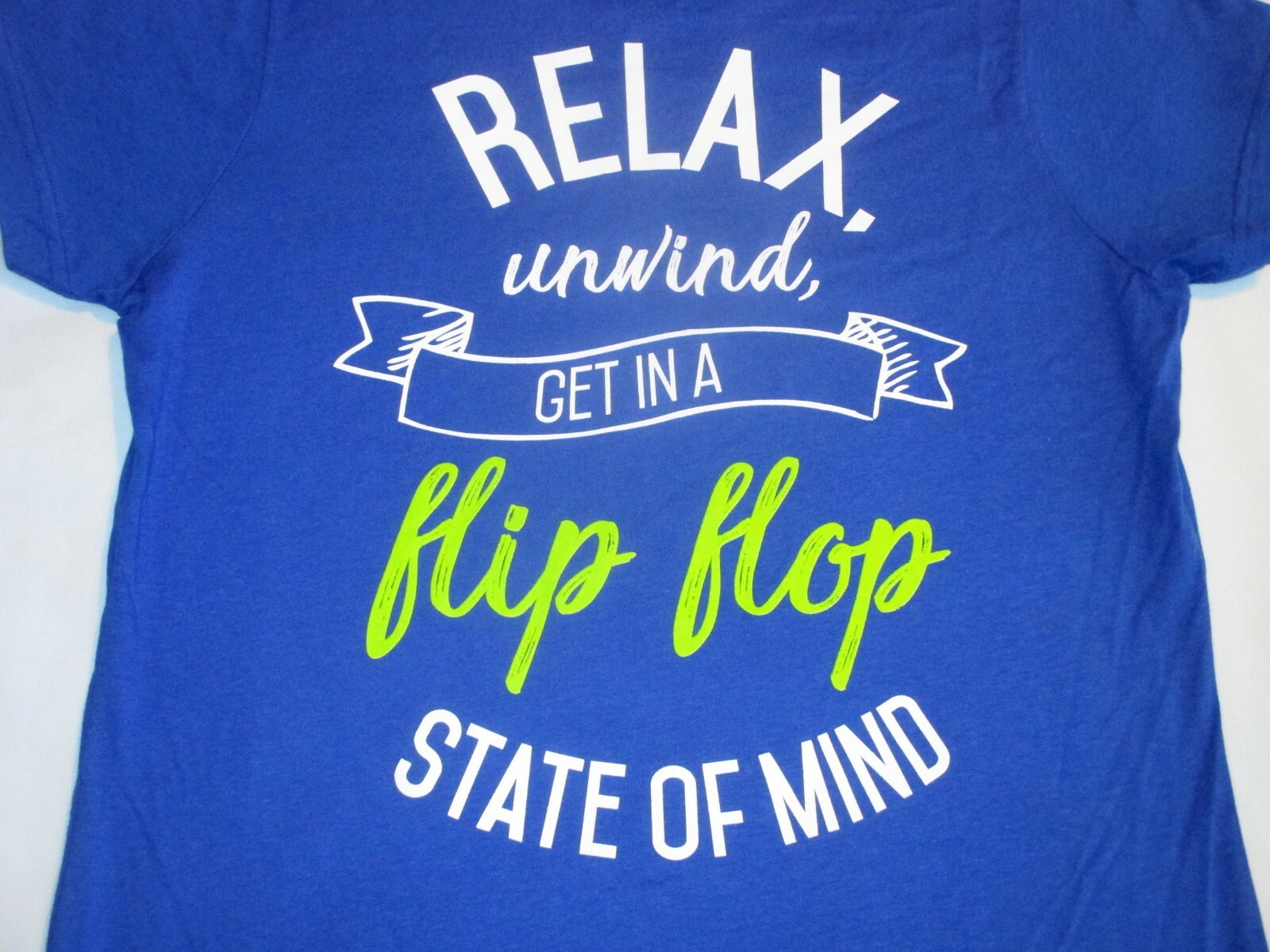 Women’s Margaritaville T-Shirt : RELAX, UNWIND, Get in a FLIP FLOP STATE OF MIND