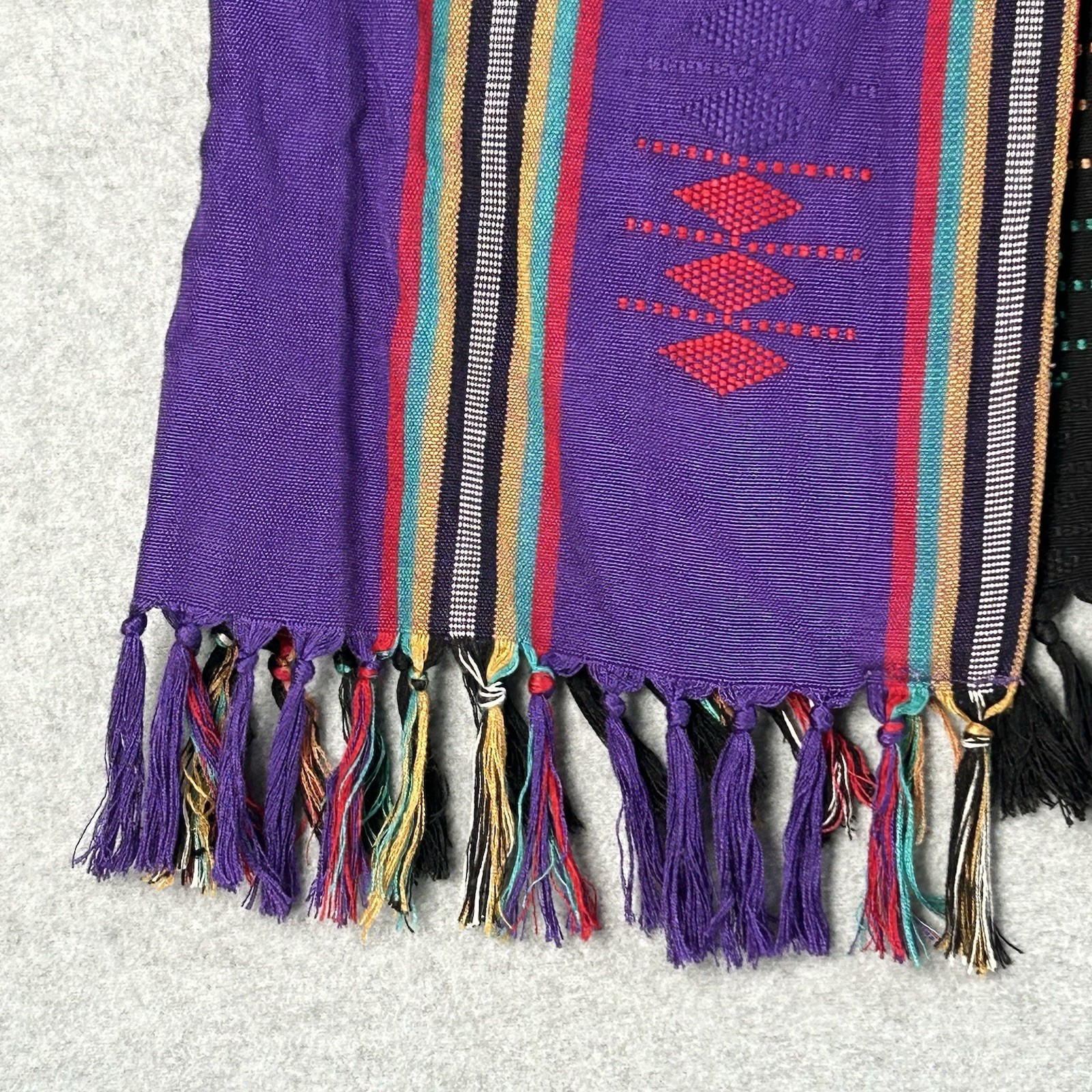 VTG 90s Raiment Fashions Sleeveless Vest Fringe Purple Embroidered Boho Festival
