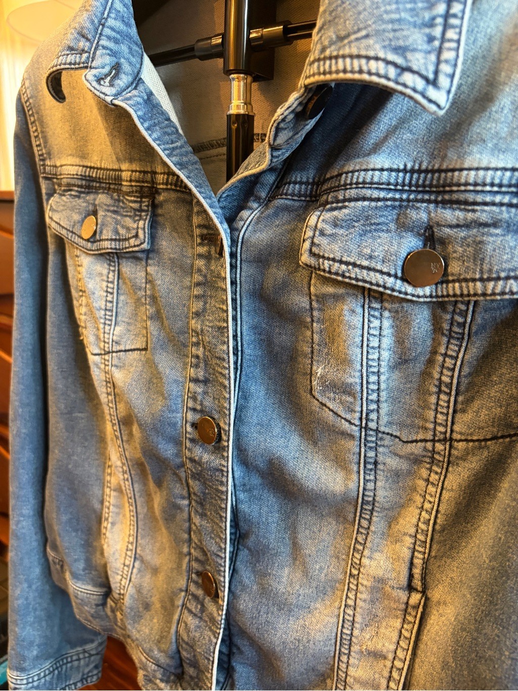 New York & Company Light Blue Denim Jacket L