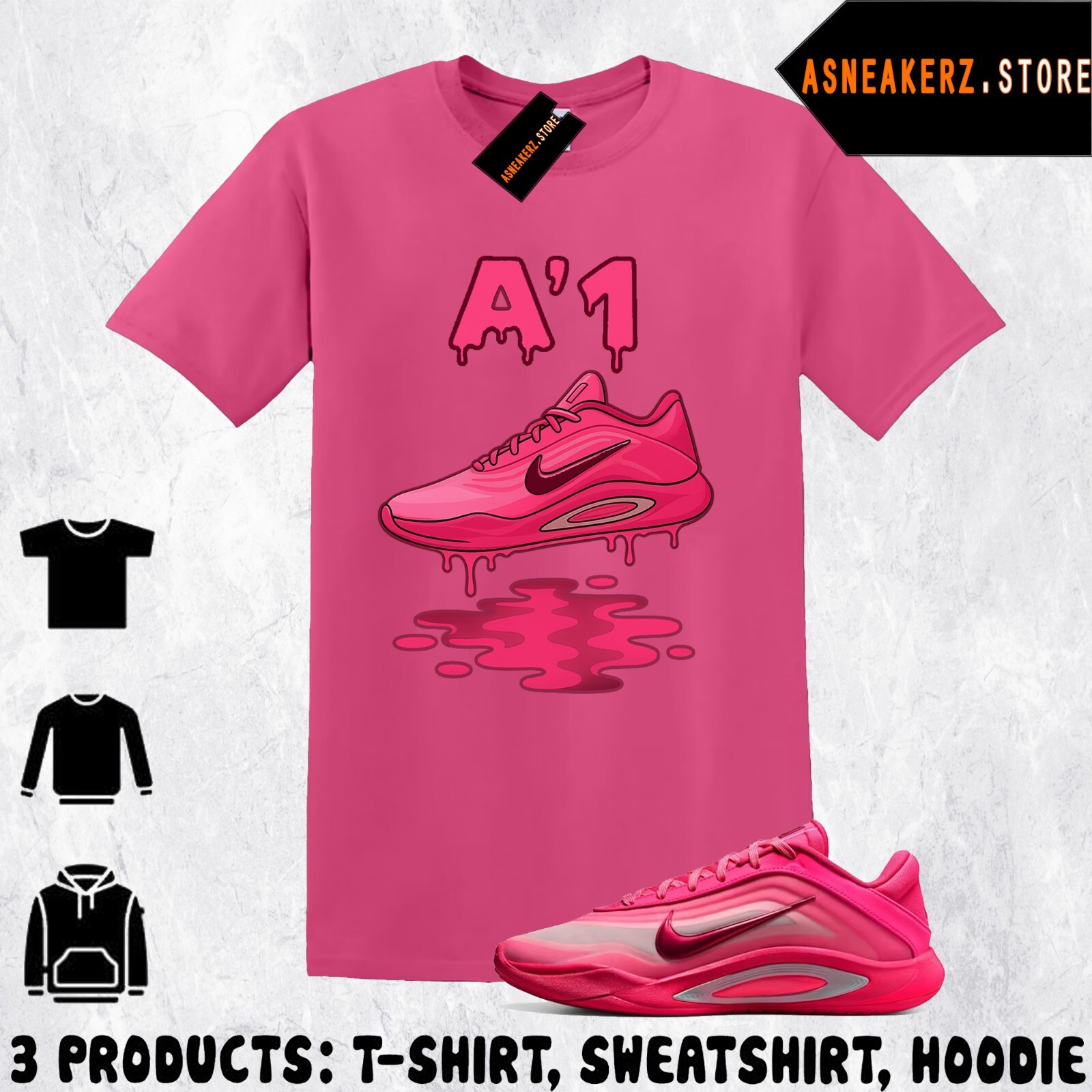 Shirt Matching A’ja Wilson A’One Pink A’ura Match Sneaker Shoe Dripping T-Shirt