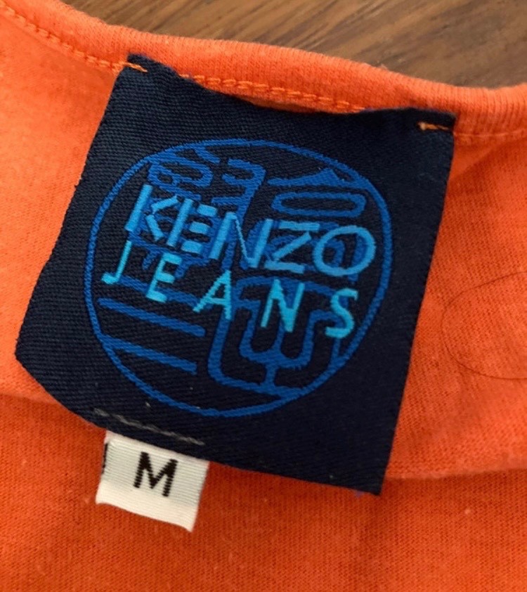 Rare Vintage Kenzo Jeans 90s beaded T-Shirt Authentic
