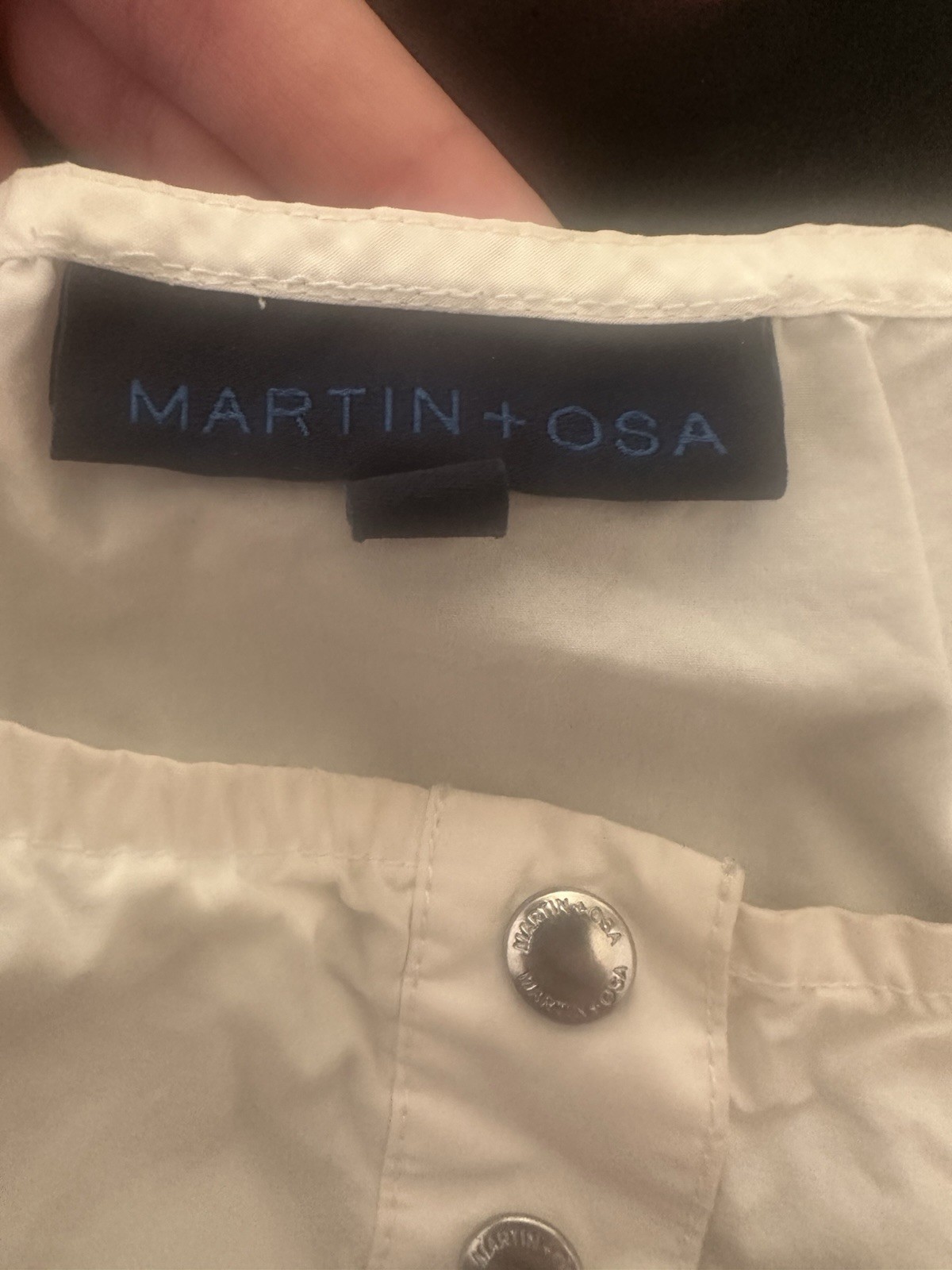 Martin + Osa Women’s White Cotton Woven Camisole Tank Top M Button Front