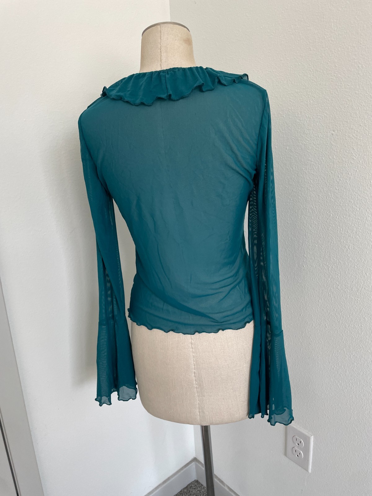 Cardigan Top Women XL Sheer Fairy Romantic Femme Festival Boho Ruffle