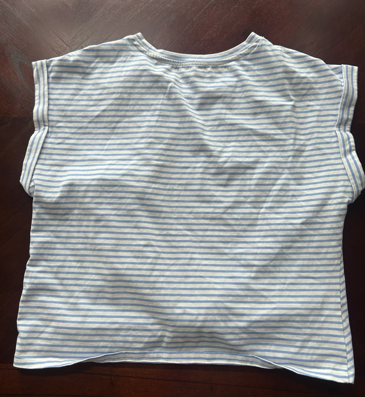 Marc New York Jeans Blue/White Striped Knit Crew Neck Knot Hem Tee size S