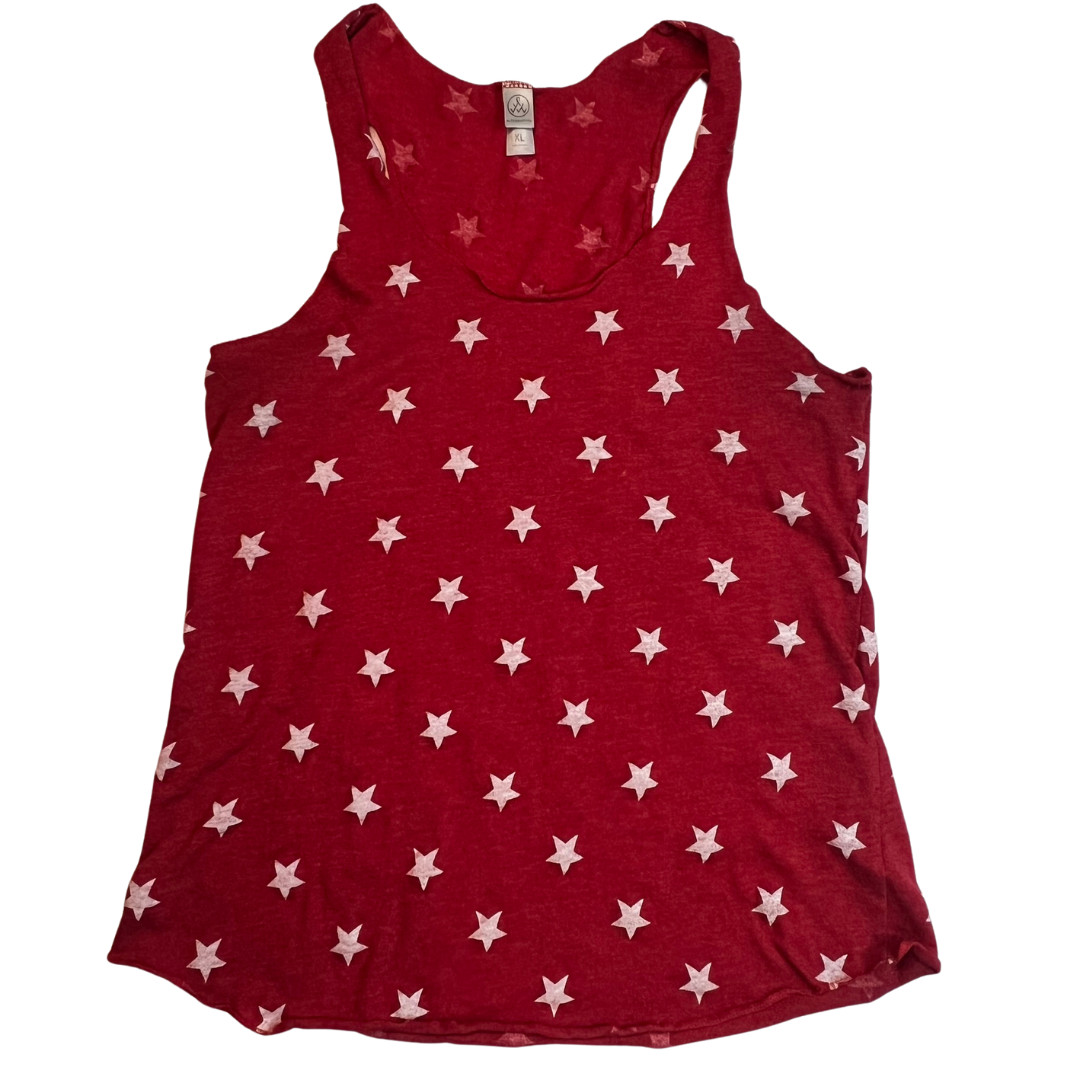 Alternative Tank Womens XL Red White Stars Racer Back Athleisure Lounge Shirt