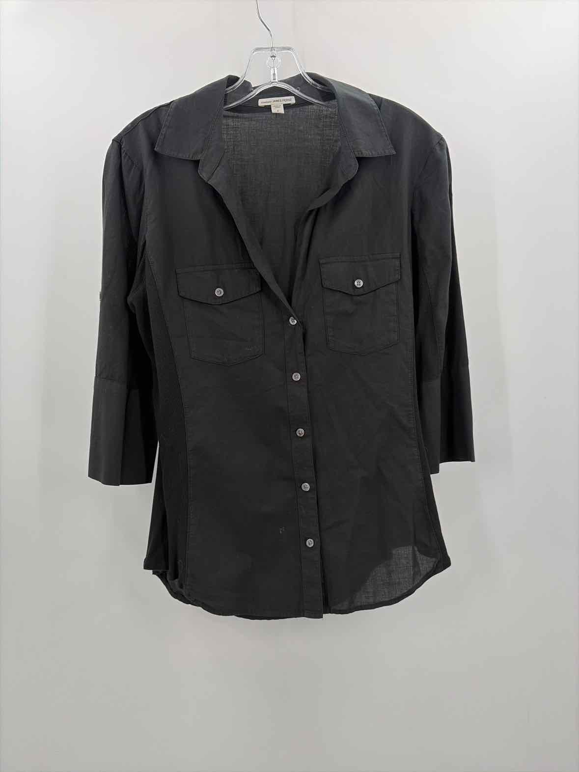 Pre-Owned James Perse Black Size 4 Button Down