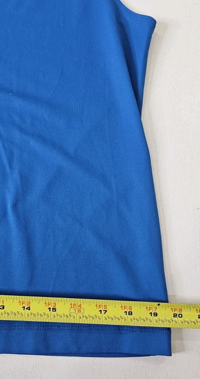 Chicos top blouse sleevless stretch size 2 blue nylon spandex blend
