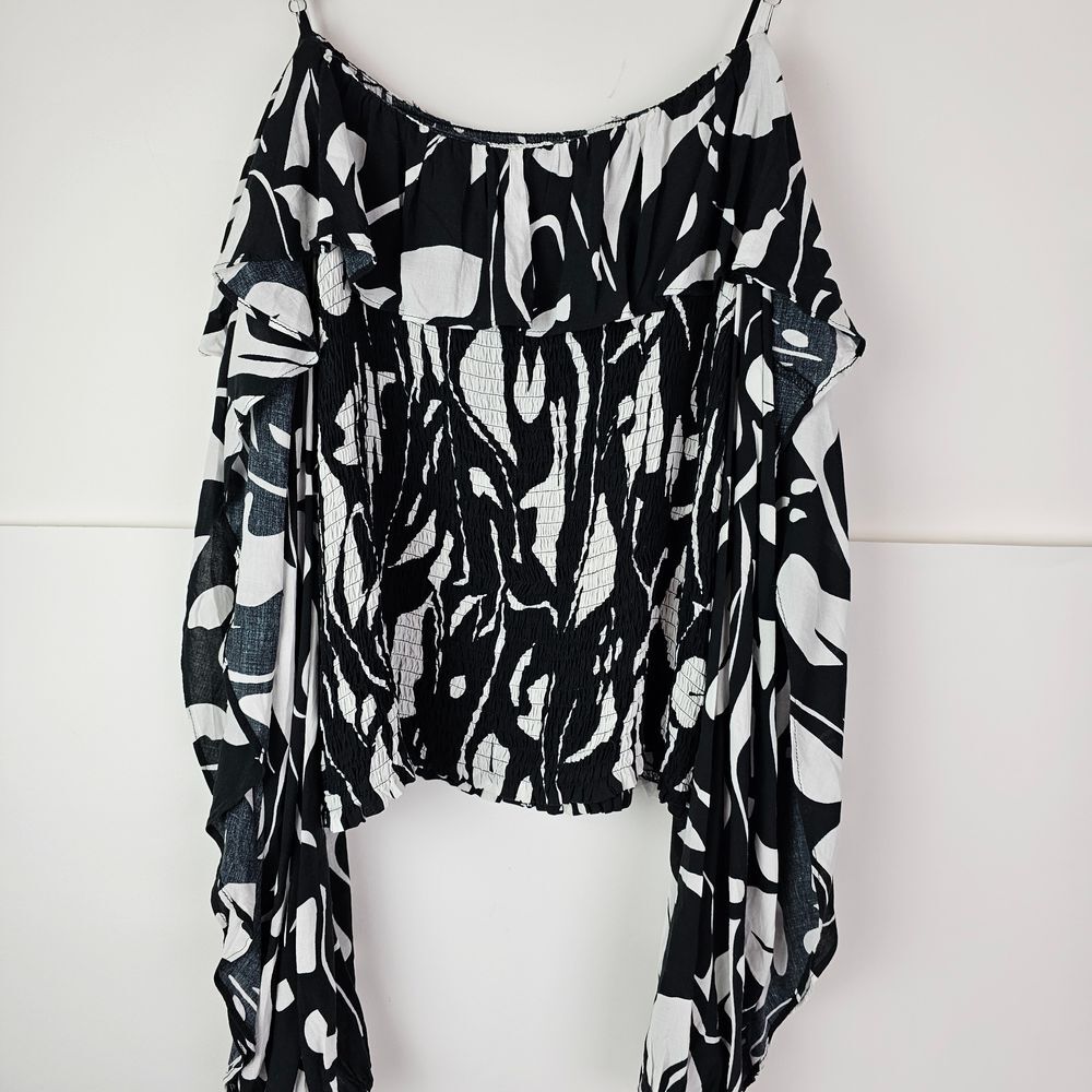 INC International Concepts Women’s XL Off-Shoulder Tropical Top Elastic Waist