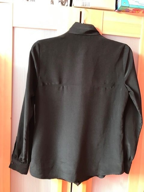 KARL LAGERFELD Black Polyester Silk Blouse, Tie Neck, UK 10 / EU 36, VGC