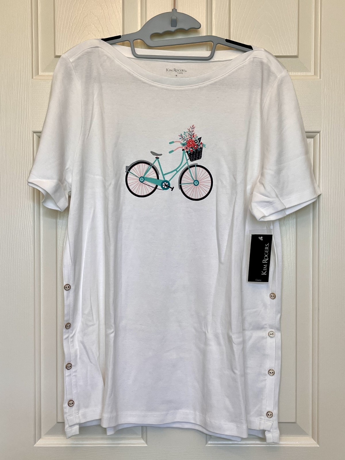 Women’s (2 Pack – NEW) 1X, Kim Rogers 100% Cotton Short Sleeve Shirts/Tops