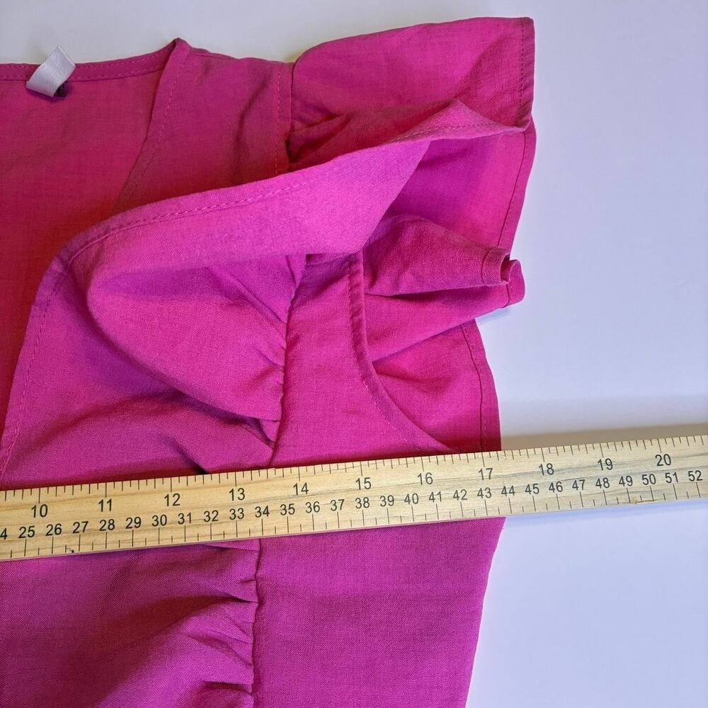 Glam Rocker Hot Bright Pink Wrap Crop Ruffle Top Tie US M Coquette Party Summer