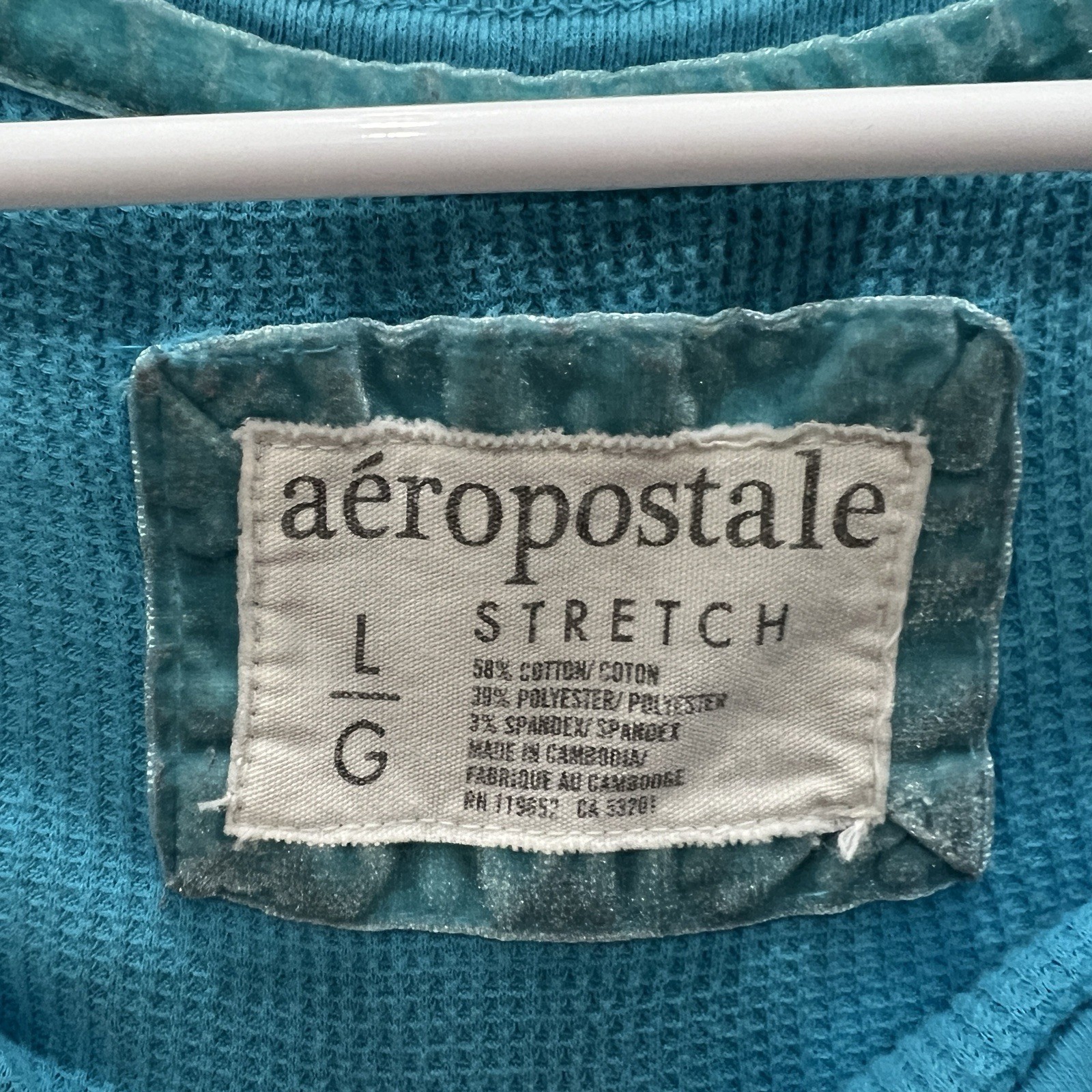 Aeropostale Vintage Y2K Ribbed Stretch Thermal Henley Bella Swan Indie Sleaze L