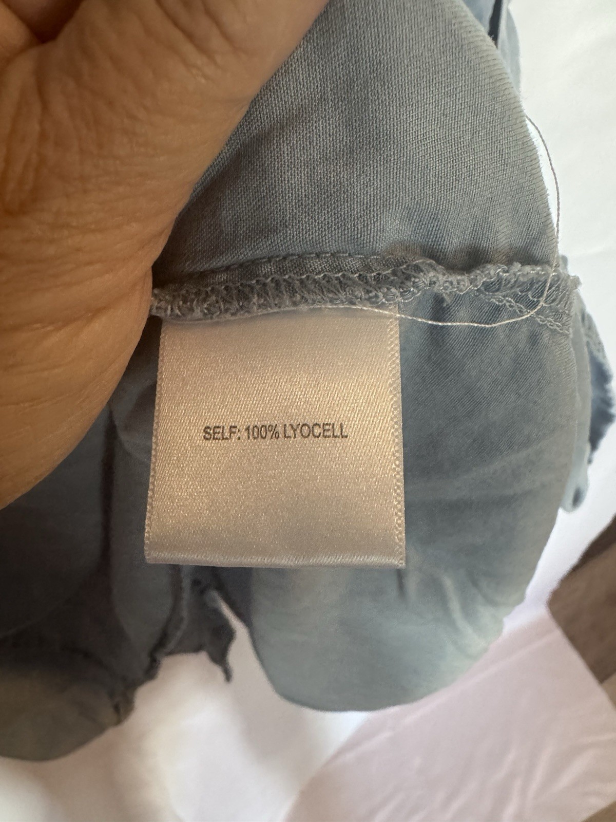 Jane + Delancey Lyocell Chambray Popover Top Light Wash Blue Roll Tab Sleeve XL