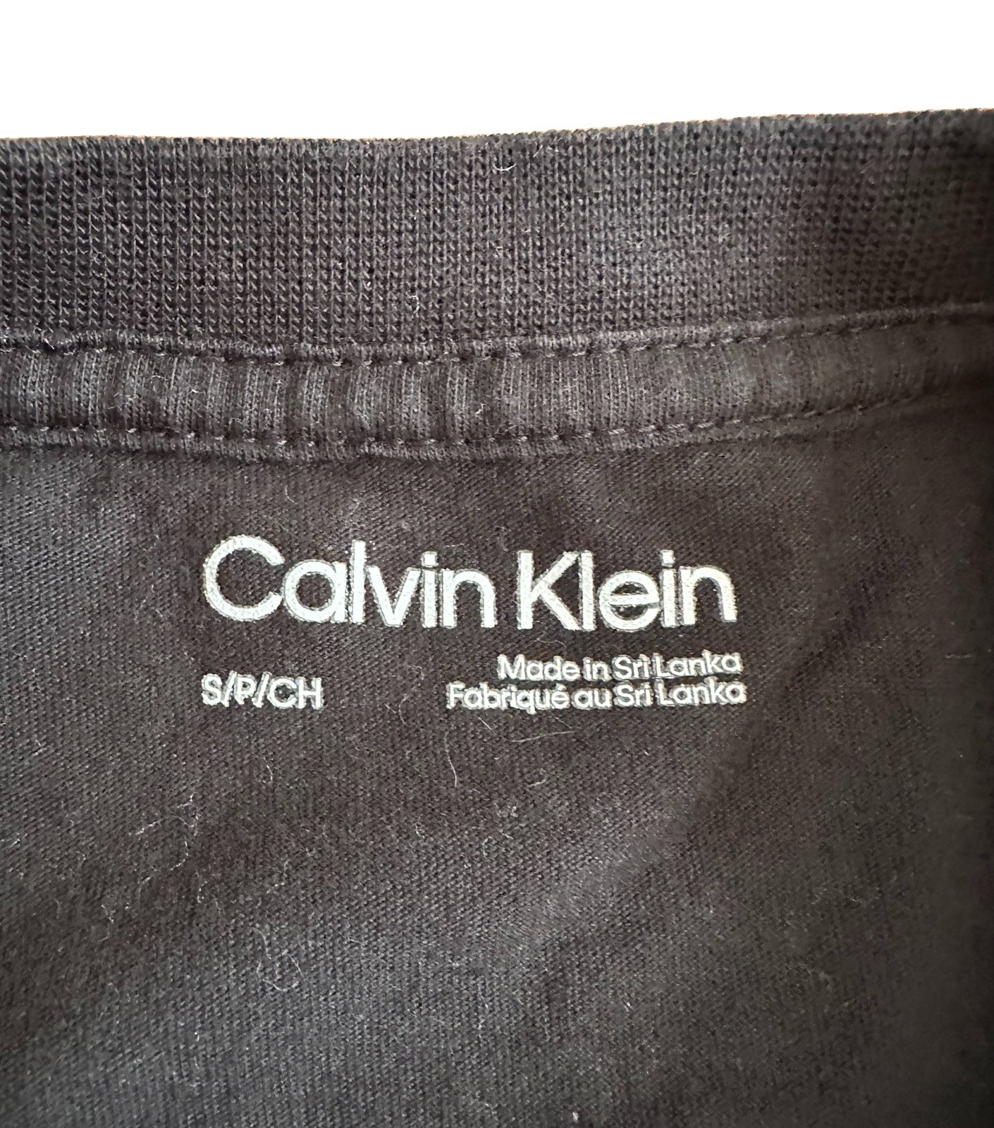Calvin Klein Jeans Vintage Black Logo Short Sleeve Cotton Cropped Tee S