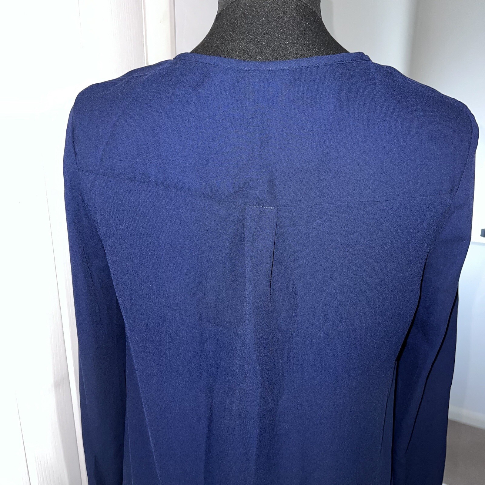 F&F Navy Blue Chiffon Long Sleeve Tunic UK 8-10 *in exc cond*