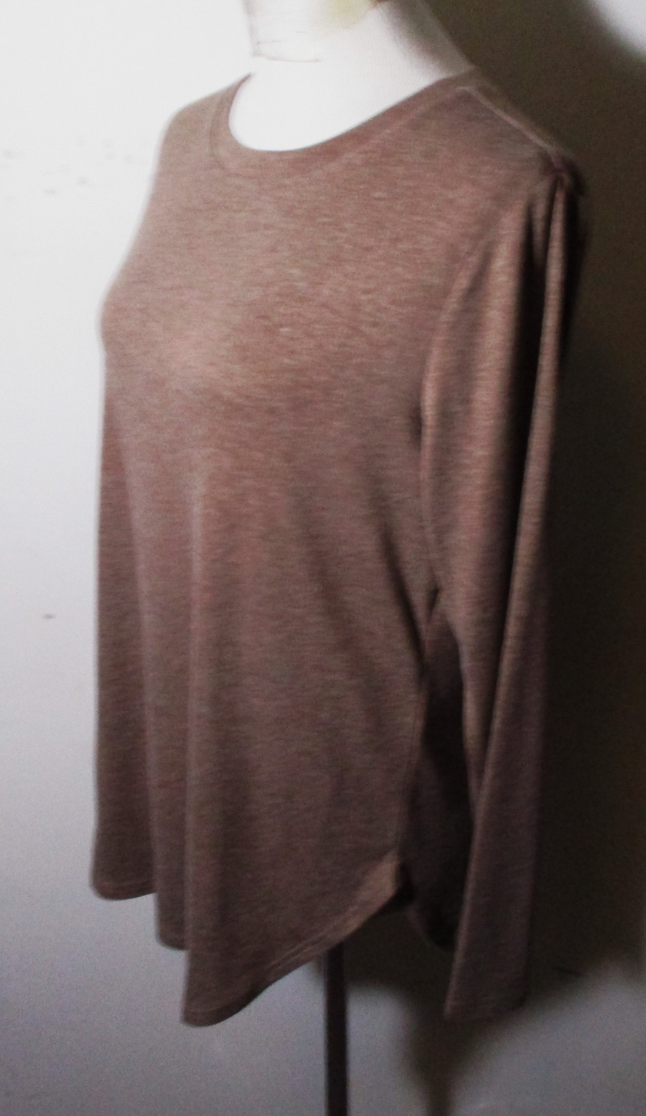 XIEERDUO Brown Rayon Stretch Long Sleeve Top Women’s Size L NWT