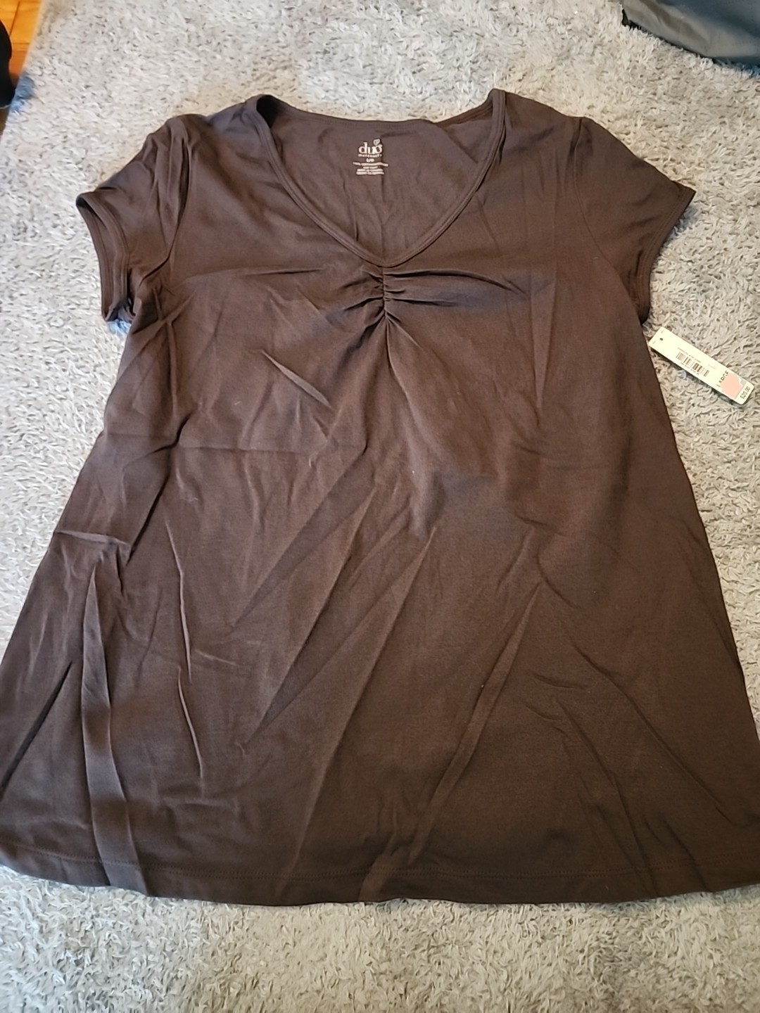NEW Women’s Duo Maternity Brown T-shirt Size Large