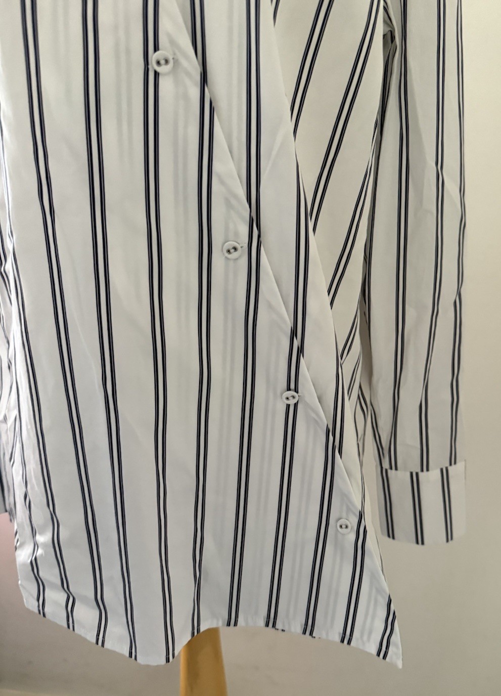 Phase Eight White Ashlyn Asymmetric Striped Shirt 12 BNWT Relaxed Fit