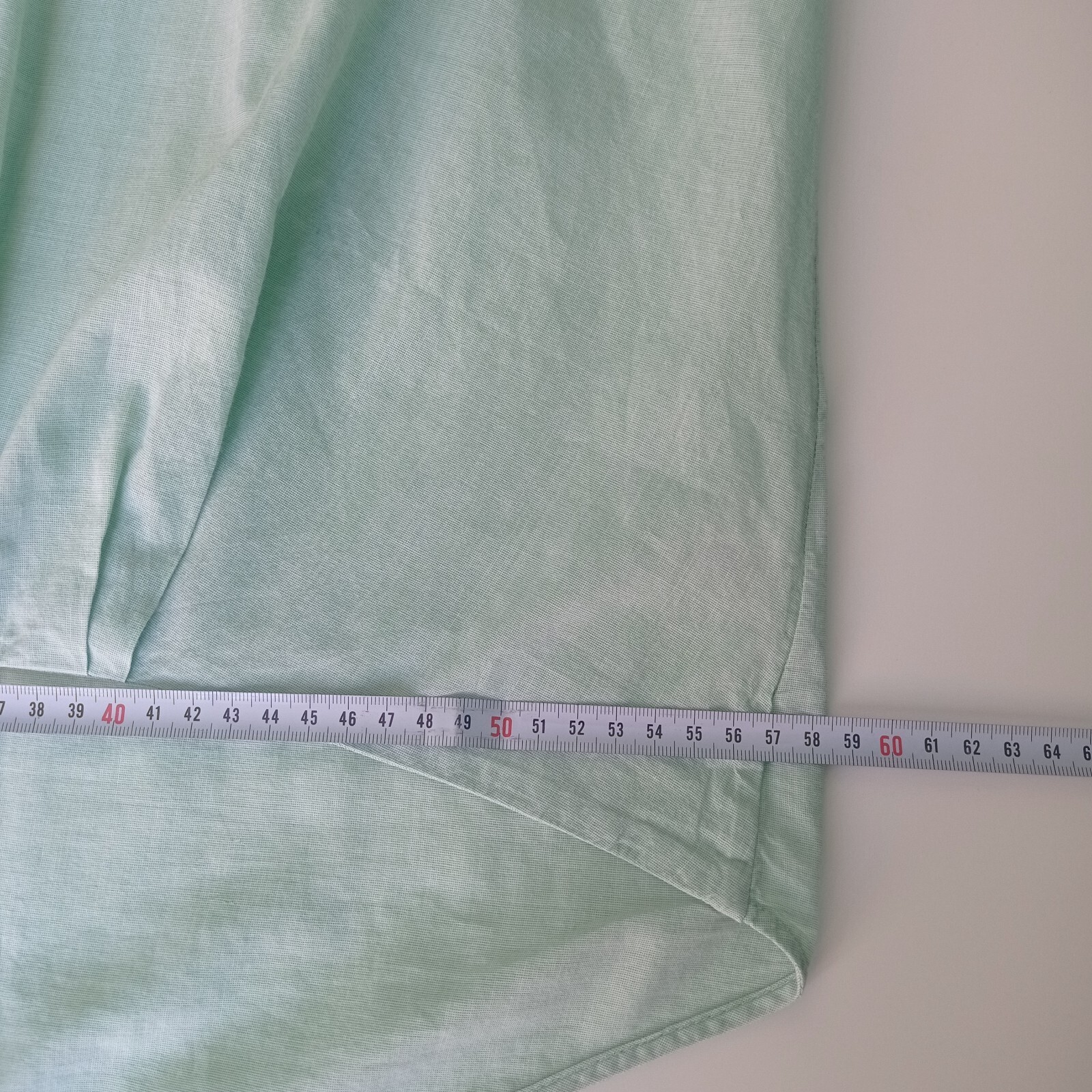 COS Women’s Chic Fresh Mint Green Cotton Blouse M Minimalist Style Hi-Low Hem
