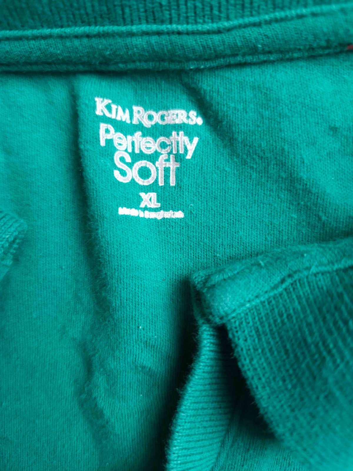 Kim Rogers Perfectly Soft Polo Shirt Womens XL Green Cardinal Bird Polka Dot