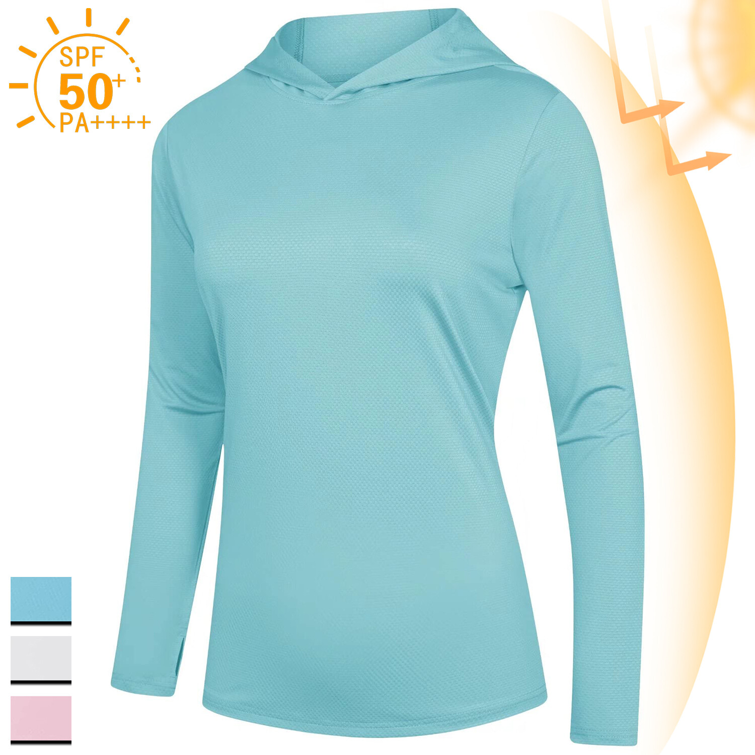 Women’s Lightweight Long Sleeve Hoodies UPF50+ Sun Protection UV Shirts Casual T