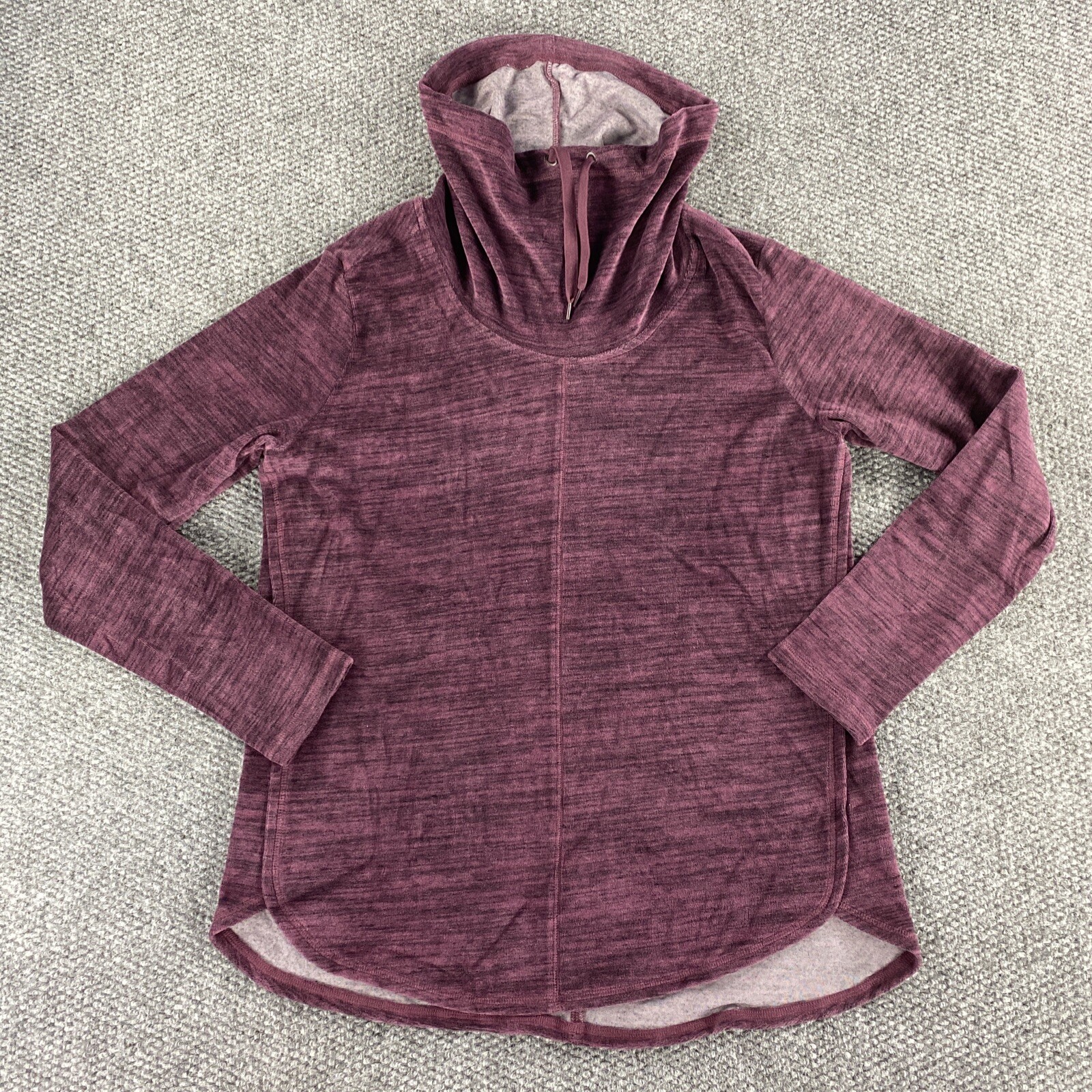 Harmony Balance Womens Long Sleeve Pullover Cowl Neck Purple Size Large