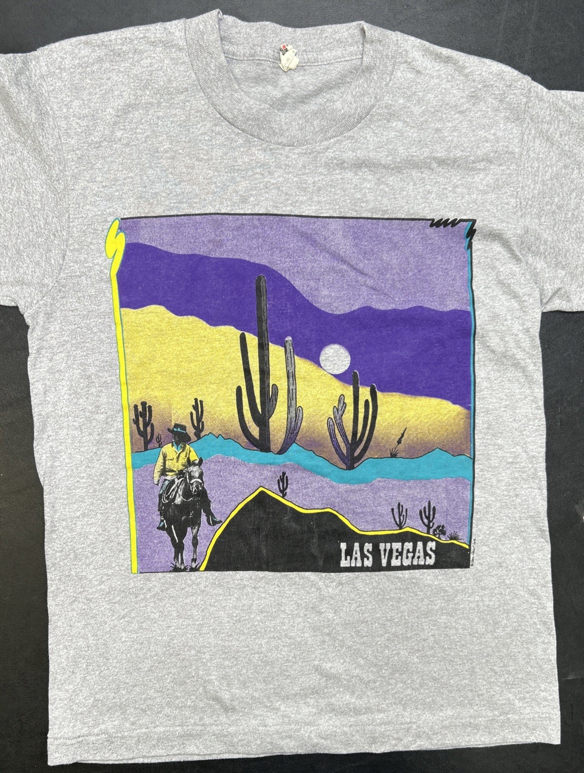 Vintage 90s Cowboy Moon Horse Desert Cactus Rodeo T-Shirt Medium Single Stitch