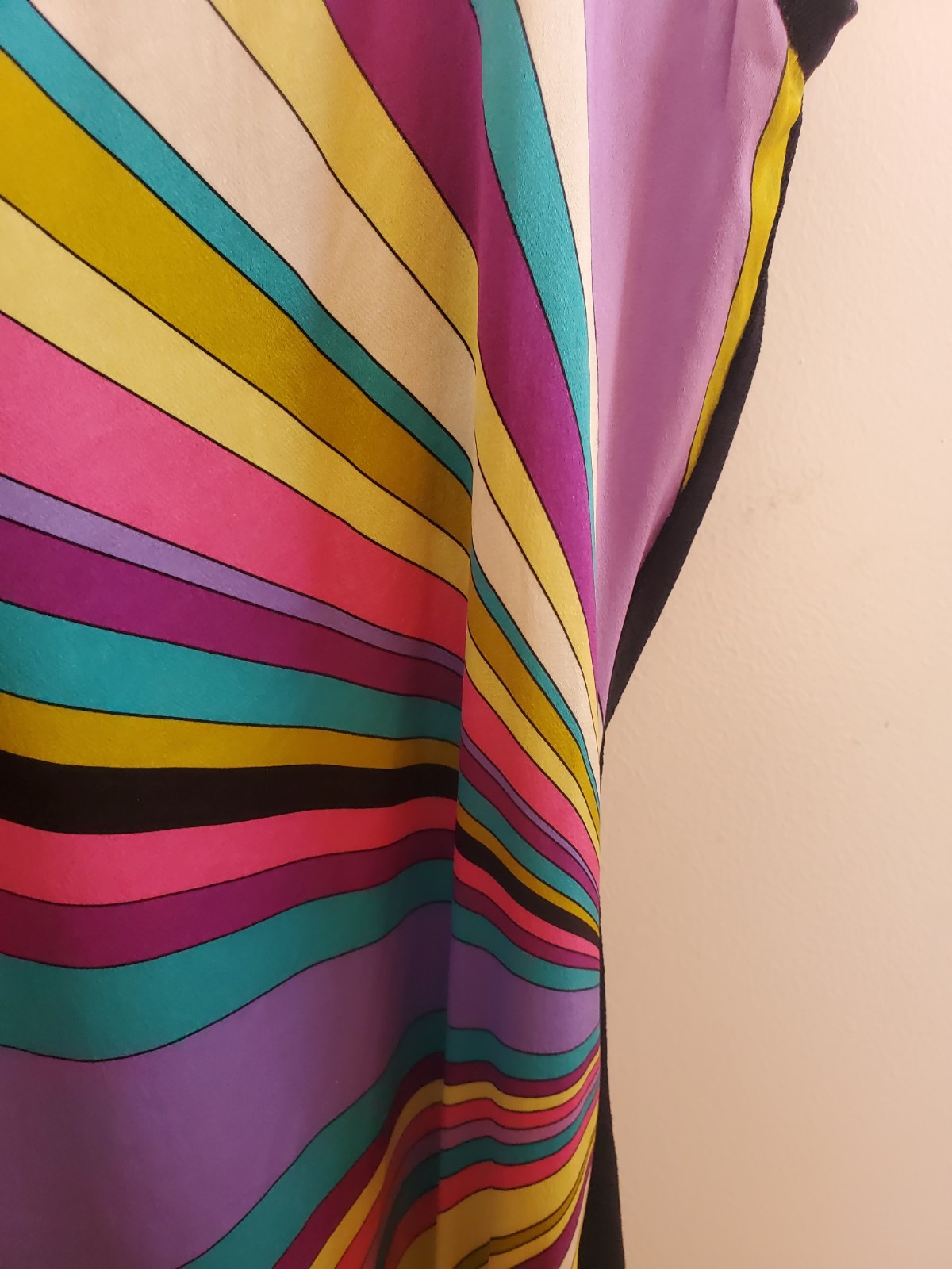 EMILIO PUCCI MULTICOLOR SILK BLACK RAYON KNIT BODYSUIT TOP SIZE M 8