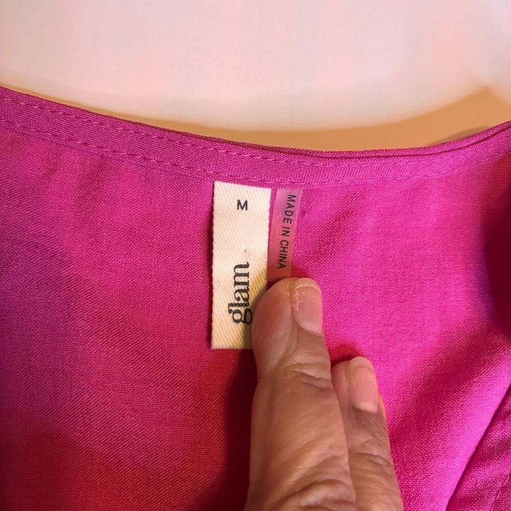 Glam Rocker Hot Bright Pink Wrap Crop Ruffle Top Tie US M Coquette Party Summer