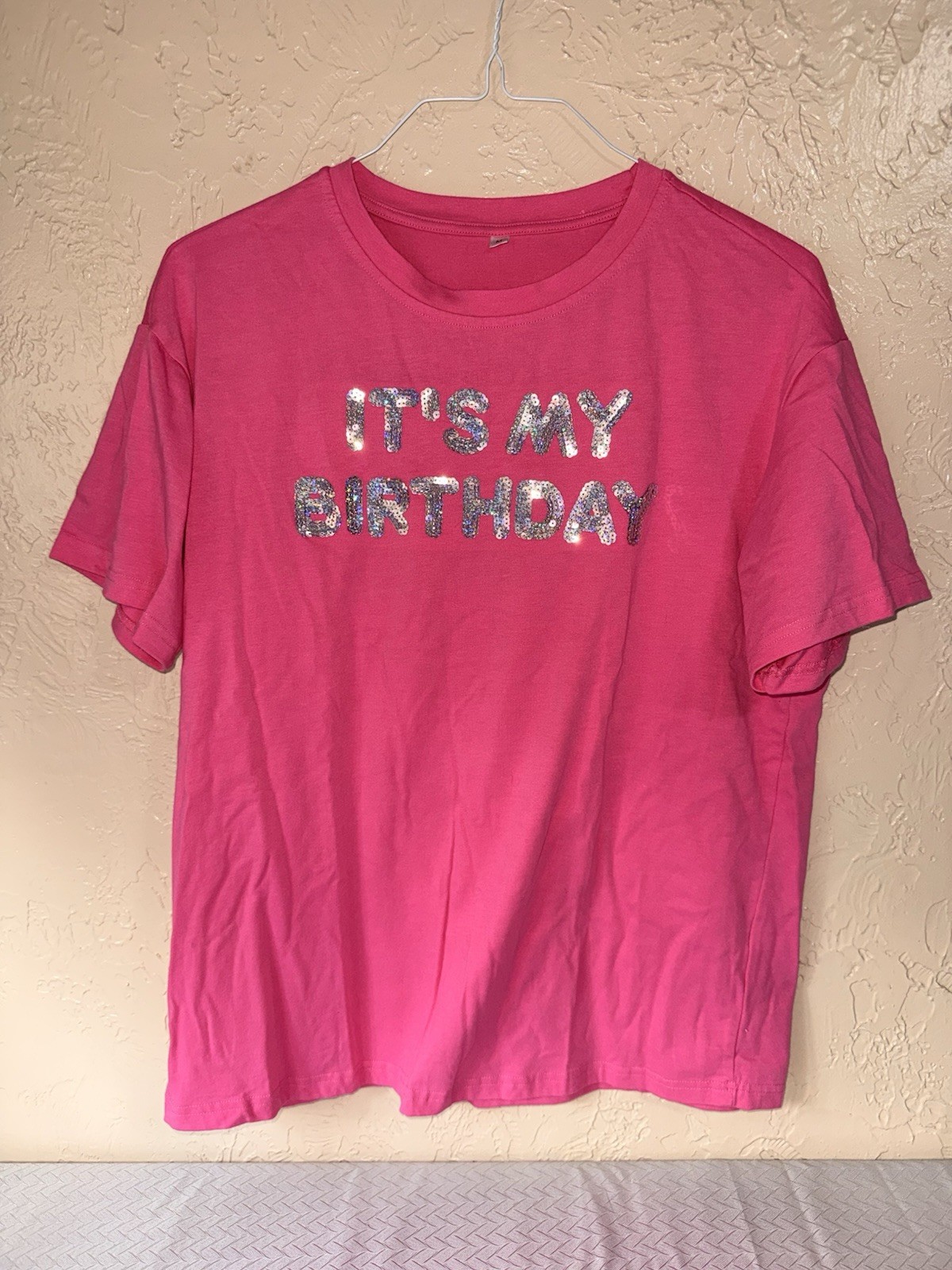 “It’s My Birthday” Pink Sequins Shirt