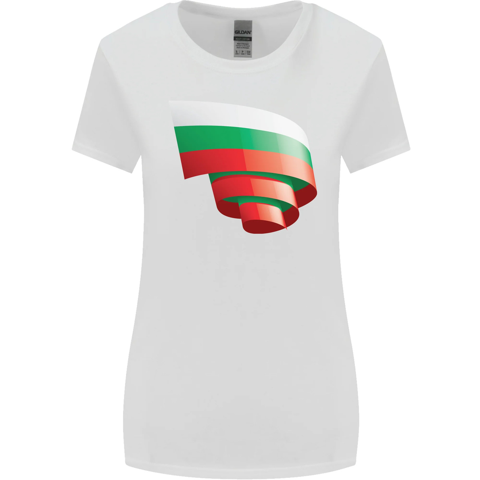 Curled Bulgaria Flag Bulgarian Day Football Womens Wider Cut T-Shirt