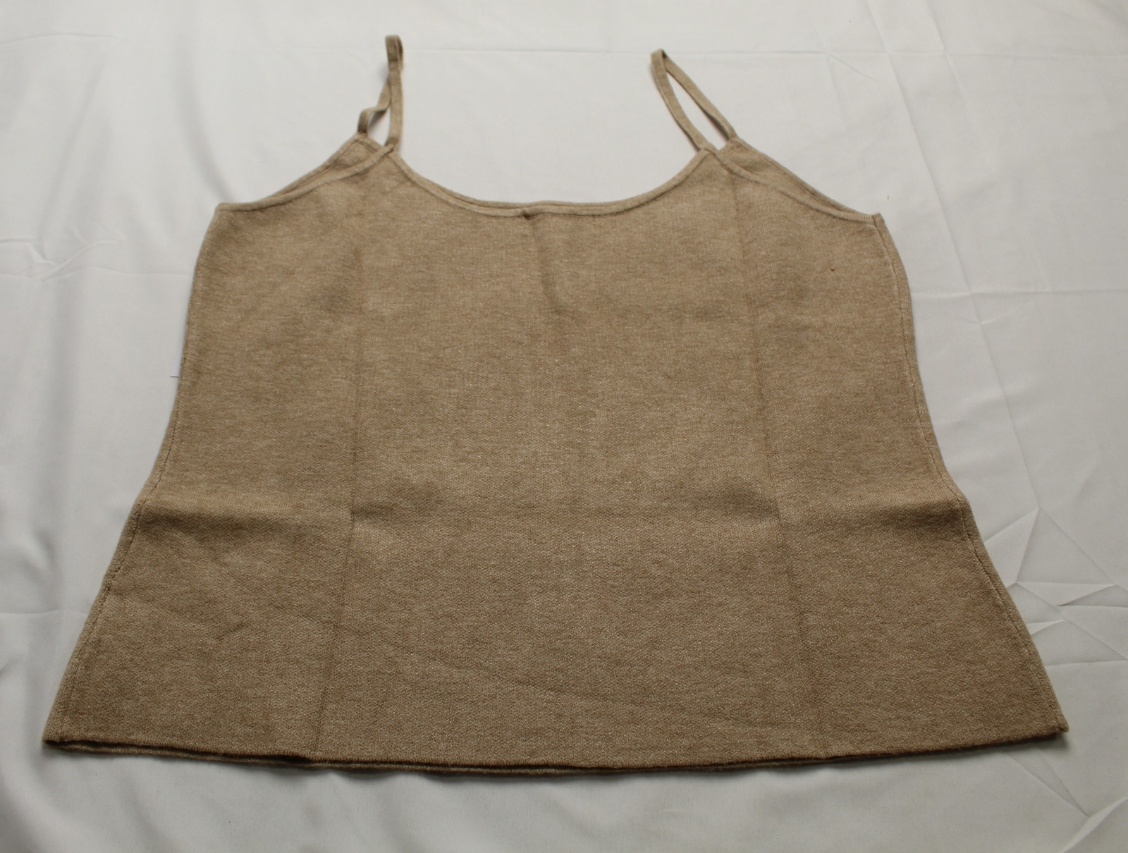 Just Fab Women’s Soft Knit Pullover Sweater Cami Top DM9 Taupe Size XL NWT