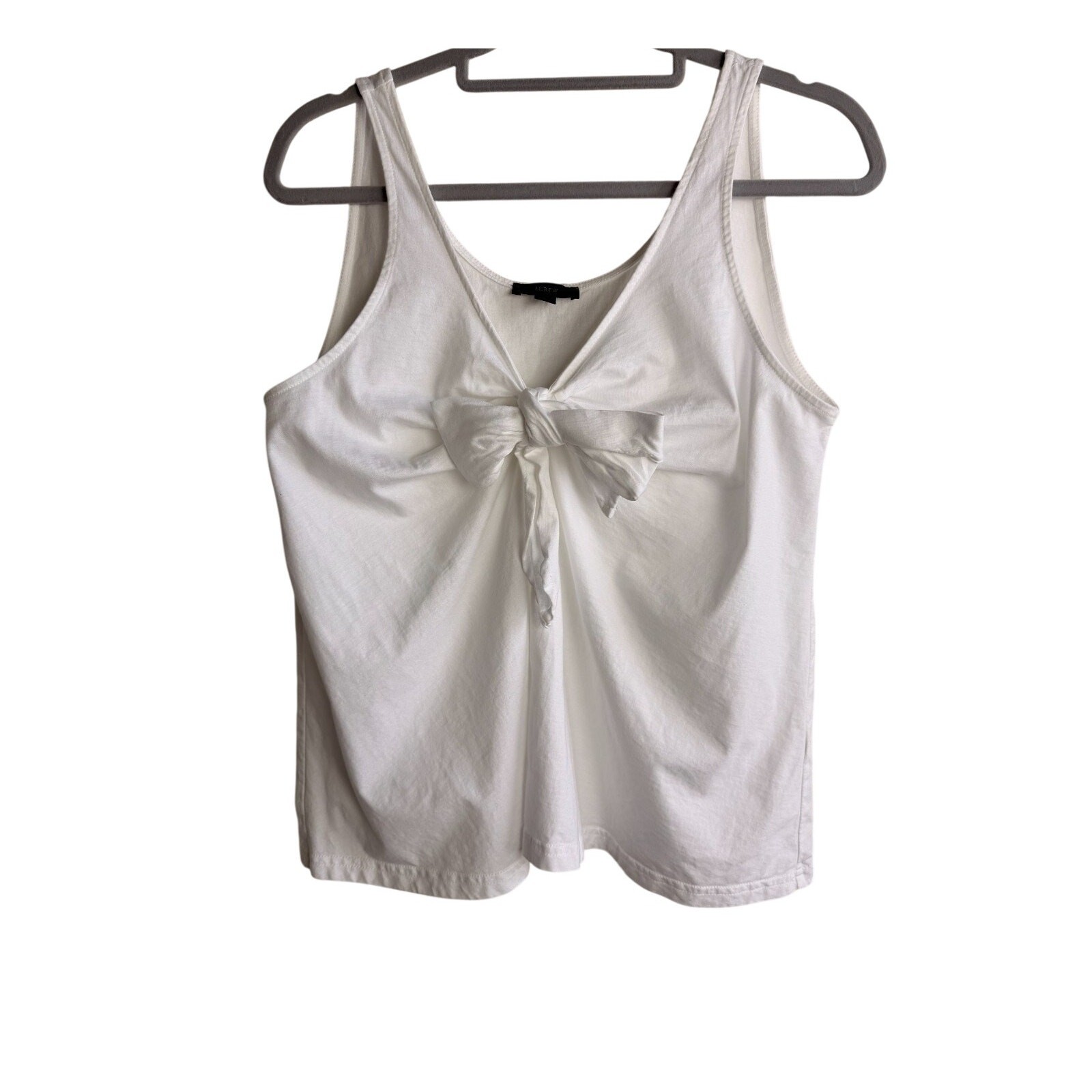J.Crew White Bow Tank Top Sleeveless Cotton Tie Front Casual Summer S