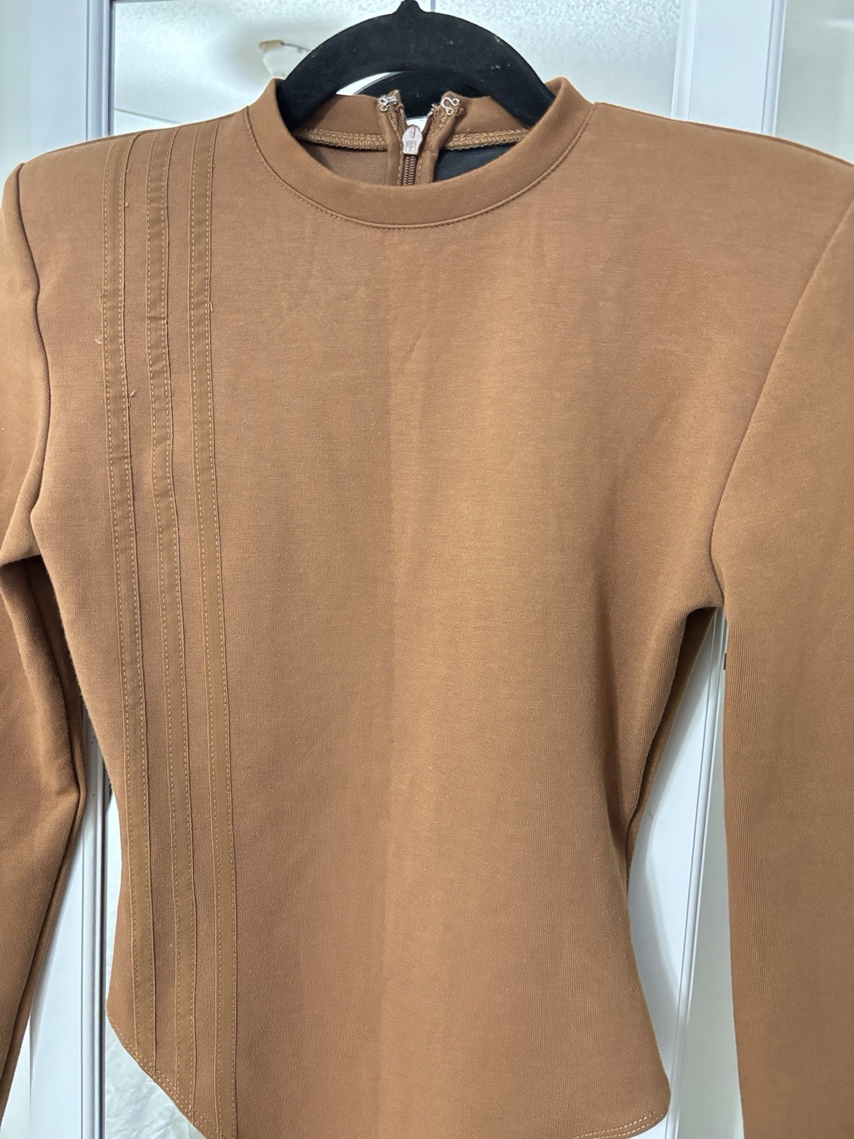 Adidas x Ivy Park IVP 3S Bodysuit XS Brown Long Sleeve High Cut Stretch NWT